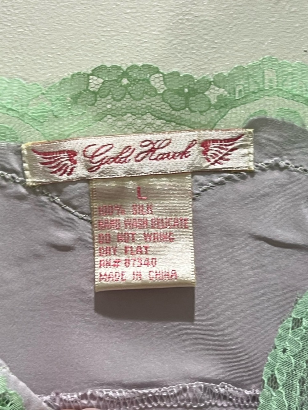 Gold Hawk Purple Haze Silk Lace Camisole NWT Large - Picture 7 of 7